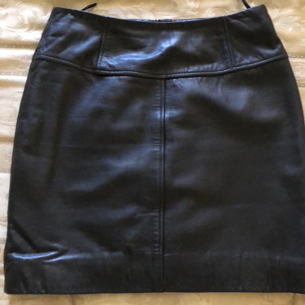 Black leather skirt